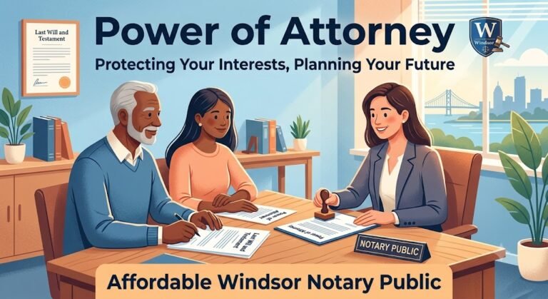 Power of Attorney Windsor notarization service at Affordable Windsor Notary Public